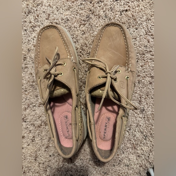 Sperry Shoes - Sperry Tan Boat Shoes with Rawhide Laces and Moccasin Stitching